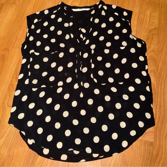 Zara Tops - Zara Trafaluc Women’s Black & White Polka Dot Sleeveless Blouse Top size Large